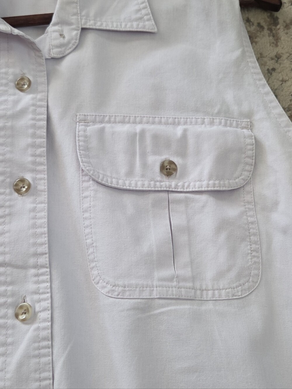 Cabelas Shirt Womens Large Gray Soft Canvas Trail Sleeveless Button Up Outdoor - Picture 3 of 9